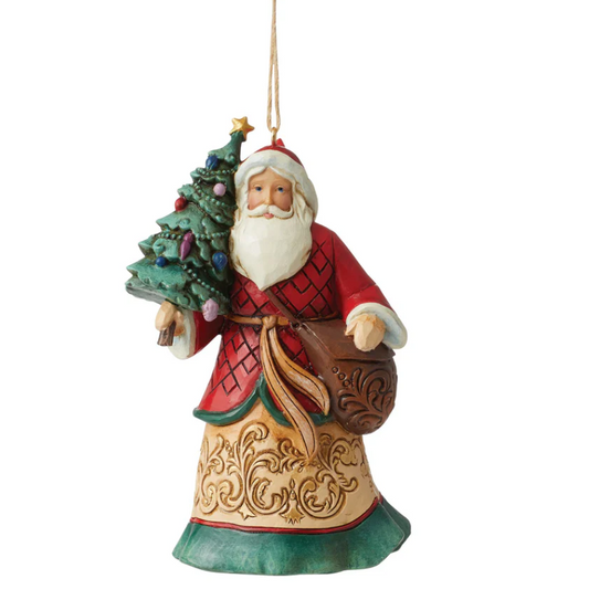 Statuetta Addobbo Babbo Natale Jim Shore Heartwood Creek
