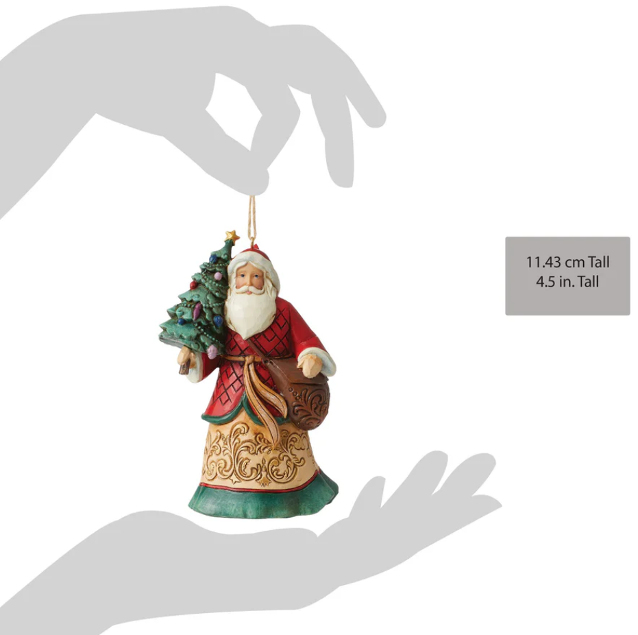 Statuetta Addobbo Babbo Natale Jim Shore Heartwood Creek
