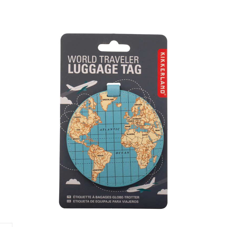 Targhetta per bagaglio Mondo Blu