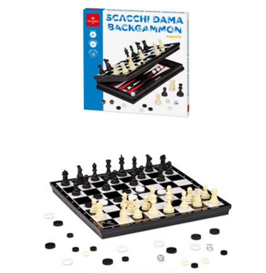 Gioco Scacchi Dama Backgammon Magnetica