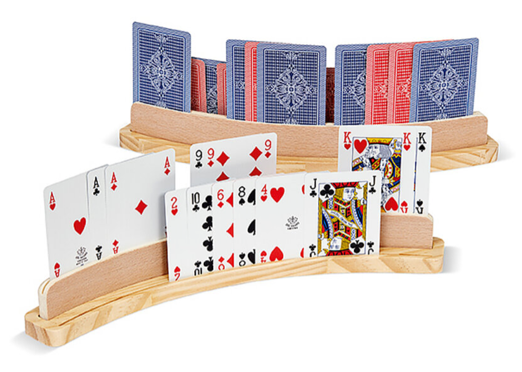 Supporto Legno carte da gioco set 2 pezzi