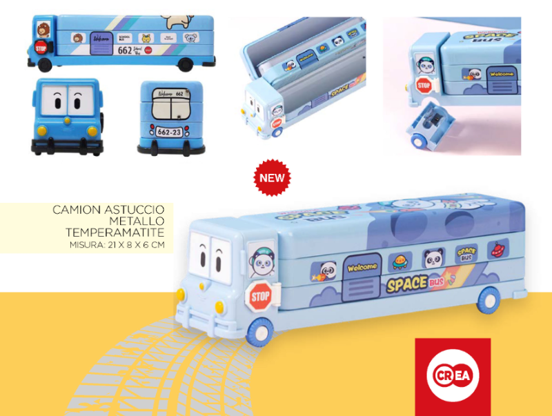 Astuccio Camion in metallo a ripiani + temperino