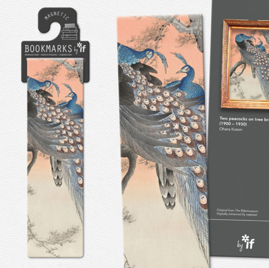 Segnalibro magnetico The Peacocks on tree branch