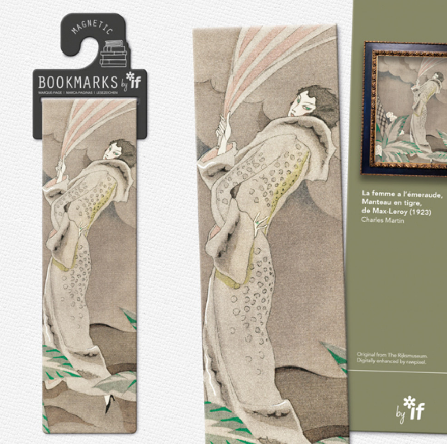 Segnalibro magnetico La Femme a l'émeraude, Manteau en tigre