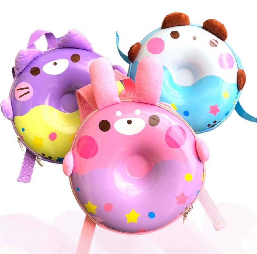 Zaino Rotondo bambini a forma di Ciambella colore Bianca e Celeste