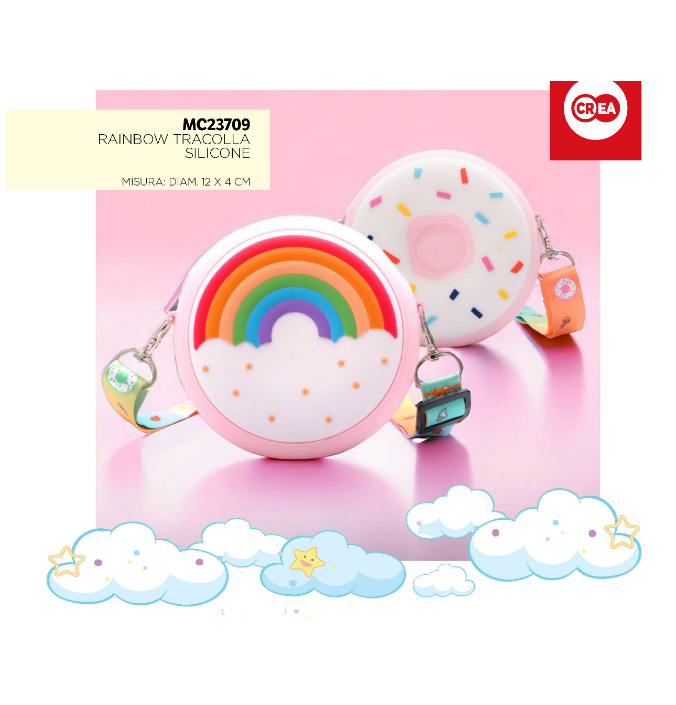 Borsetta a Tracollina Arcobaleno bambina in silicone