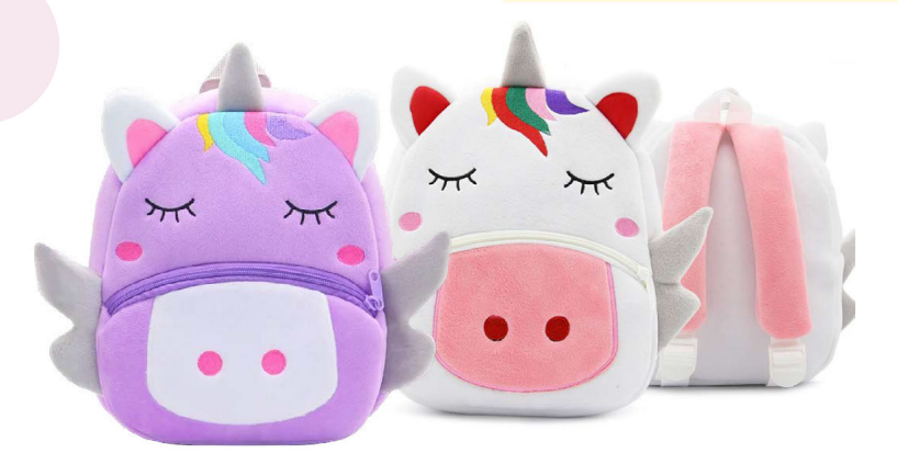 Zaino Pelouche Bambini Unicorno Bianco