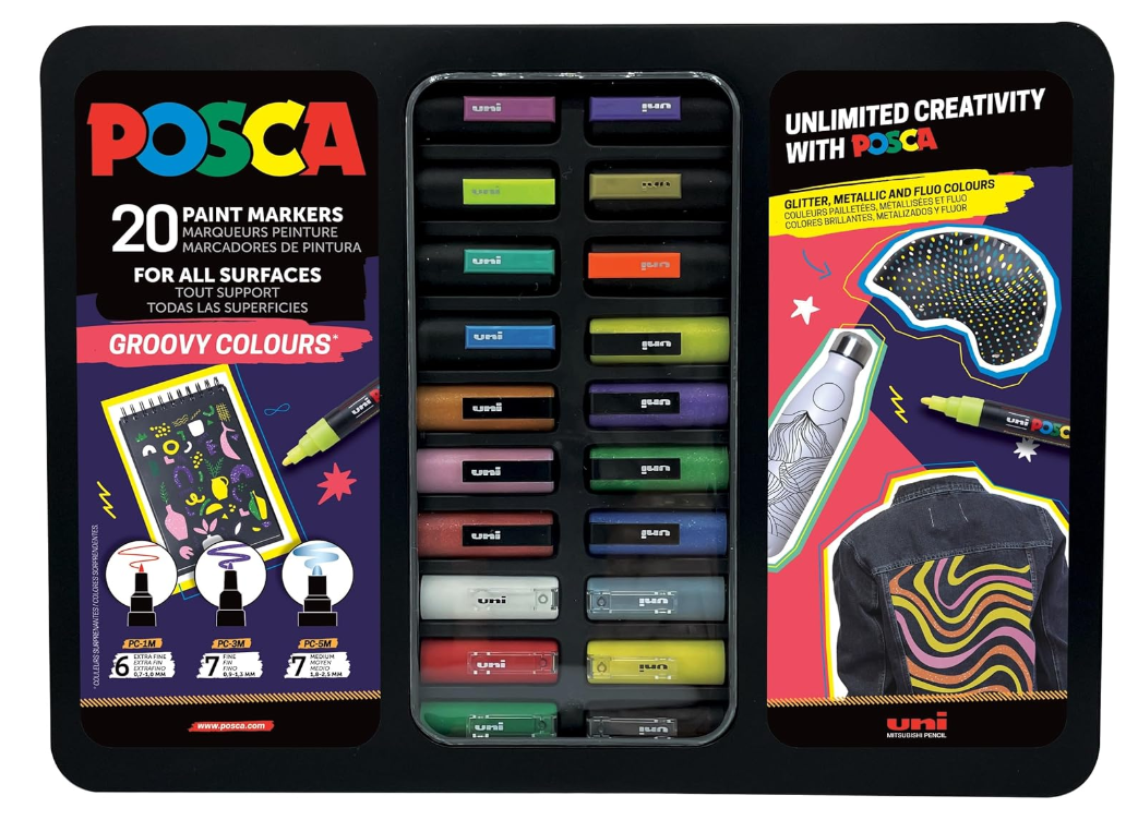 Uni Posca Gift Box 20 colori Groovy