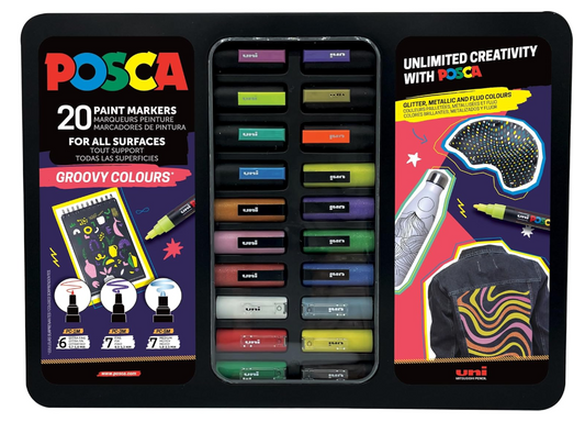 Uni Posca Gift Box 20 colori Groovy