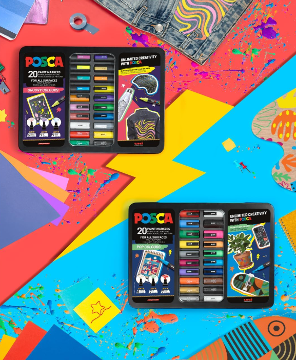 Uni Posca Gift Box 20 colori Groovy