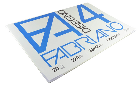 Album da Disegno Fabriano F4, Formato 33 x 48 cm, Fogli Lisci, Grammatura 220gr/m2, 20 Fogli