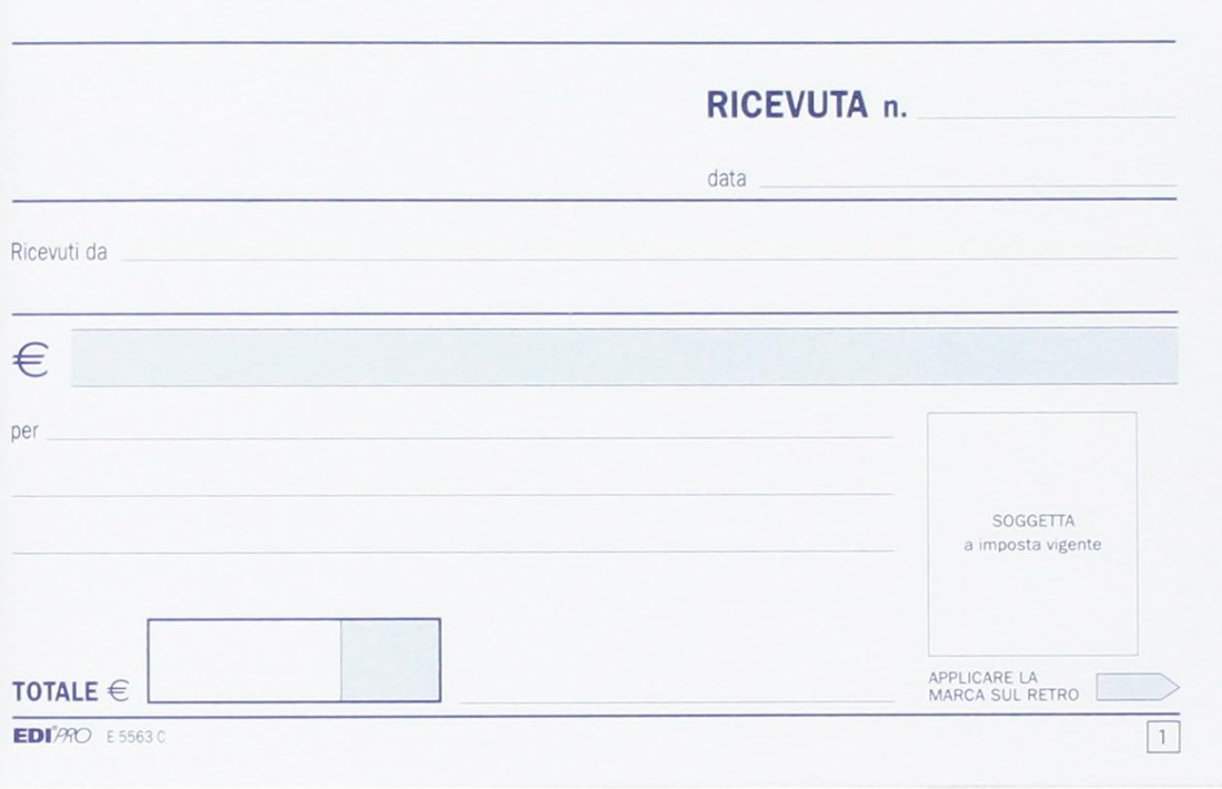 Blocco ricevuta generica 50x2 autoricalcante f.to 9,9x17 EDIPRO E5563C