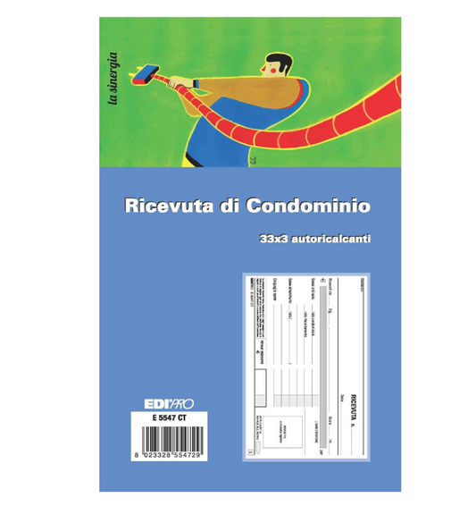 Blocco ricevuta di condominio con avviso 33x3 autoricalcante f.to 9,9x17 EDIPRO - E5547CT