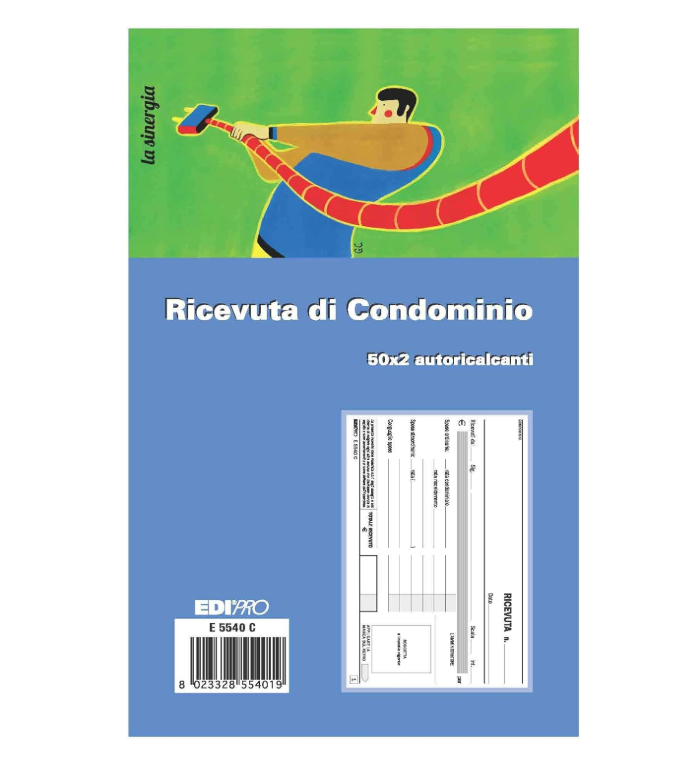 Blocco ricevuta di condominio 50x2 autoricalcante f.to 9,9x17 EDIPRO - E5540C