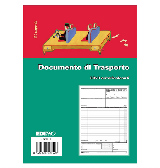 Blocco documento di trasporto 33x3 autoricalcante f.to 15x21,5 EDIPRO - E5215CT