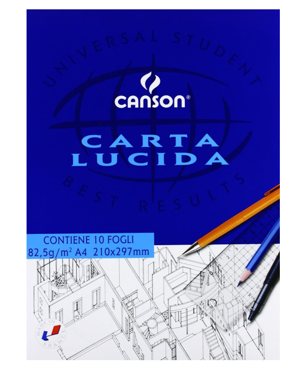 Blocco Disegno a Carta Lucida, 1 confezione con 10 fogli  Canson 200005825