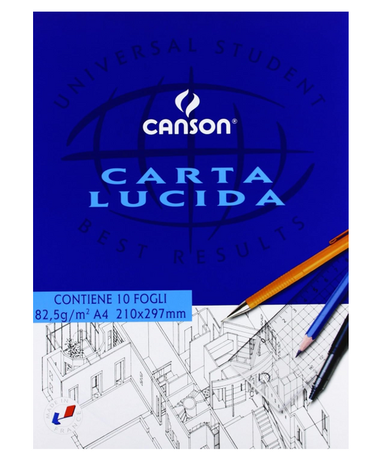 Blocco Disegno a Carta Lucida, 1 confezione con 10 fogli  Canson 200005825