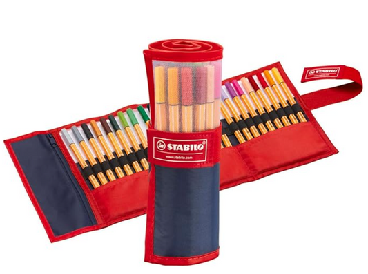 Stabilo point 88 - Fineliner - Rollerset con 25 Colori assortiti