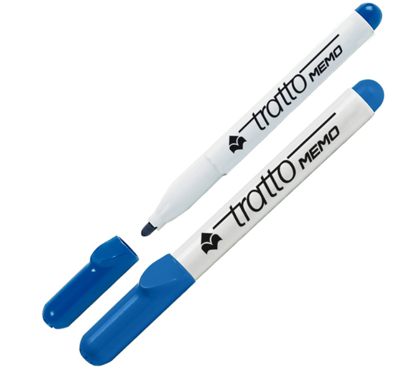 Pennarello a secco Blu, punta tonda 2,5mm per lavagne cancellabili - Tratto Memo Fila