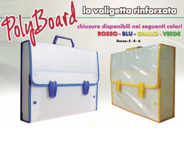 Valigia in Polionda Rinforzata a 2 Chiusure 27x38x8 cm PBD6