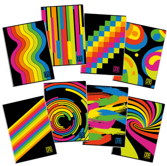 Quadernone A4 Rigatura 5mm 80gr BLACK&FLUO