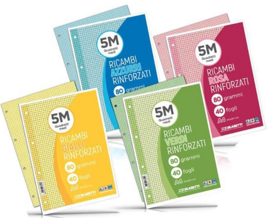 Ricambi Rinforzati 5 mm Verde F.to A4