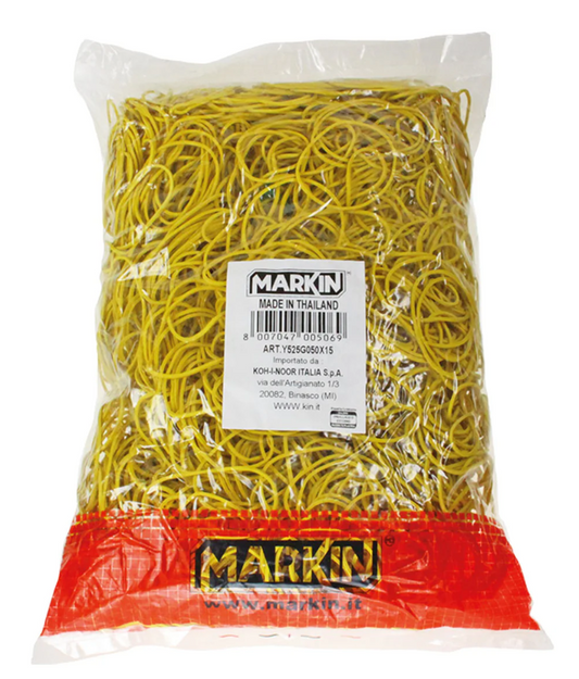 Elastici in gomma gialli Markin - diametro Ø 30 mm - sacco da 1000 gr