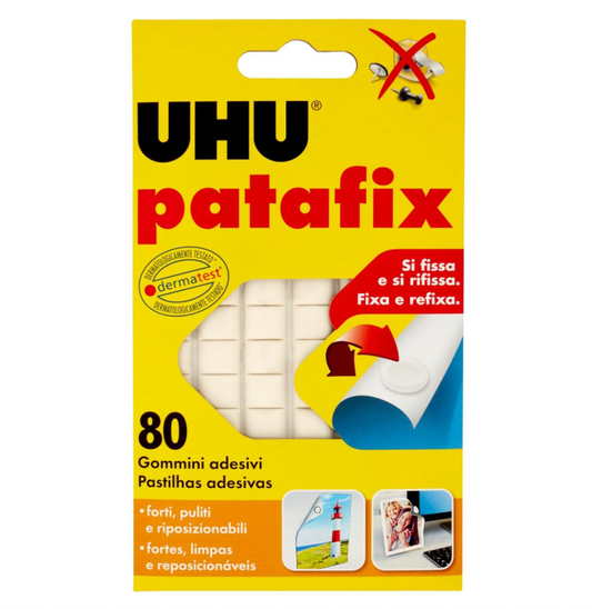 Gomma adesiva removibile, UHU Patafix 41710 - Bianco, confezione da 80 gommini
