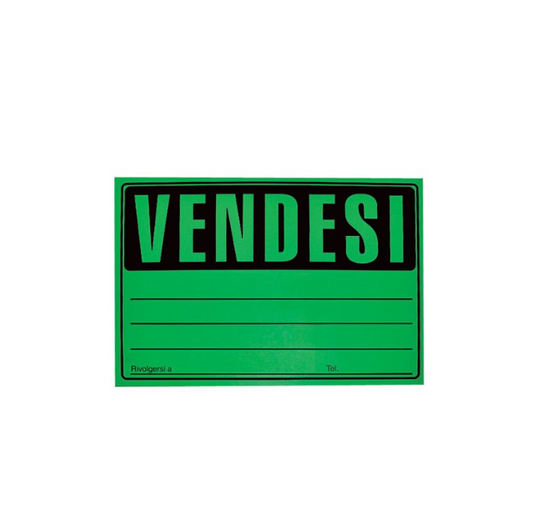 Cartello Vendesi Verde Fluo