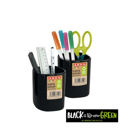 Bicchiere Portapenne in plastica Nero