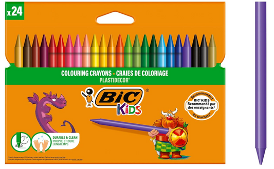 Colori a cera da 24 BIC PLASTICDECOR