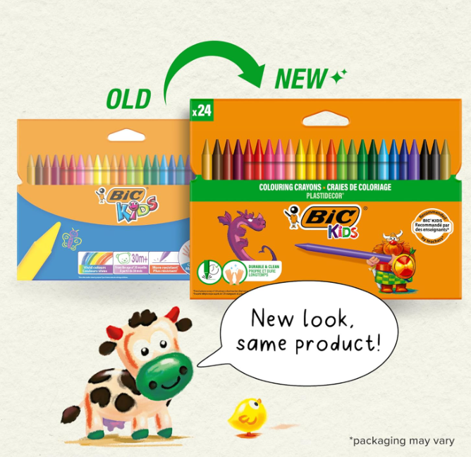 Colori a cera da 24 BIC PLASTICDECOR