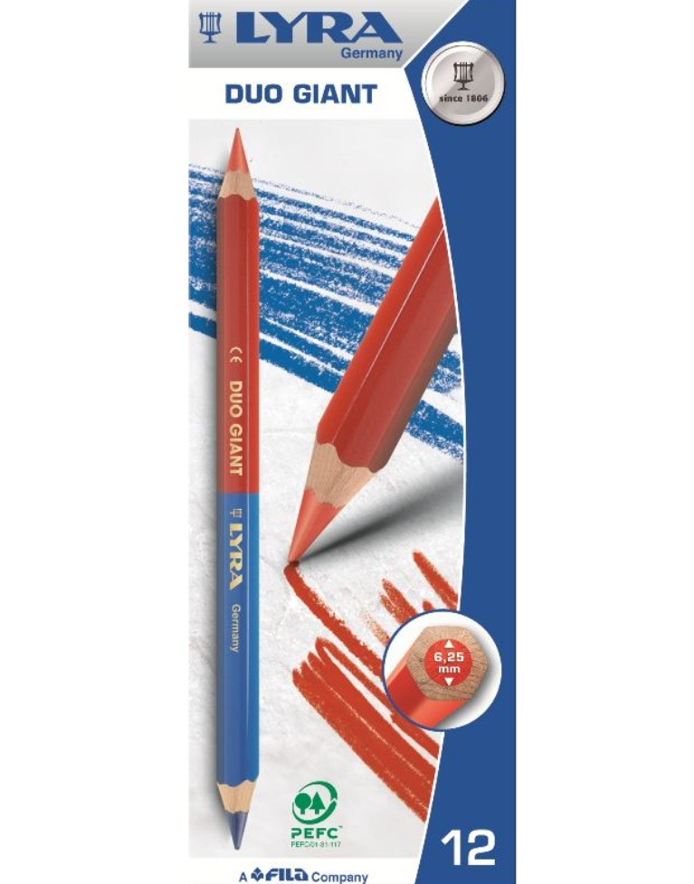 Matita Bicolore Rosso/Blu Giant Lyra