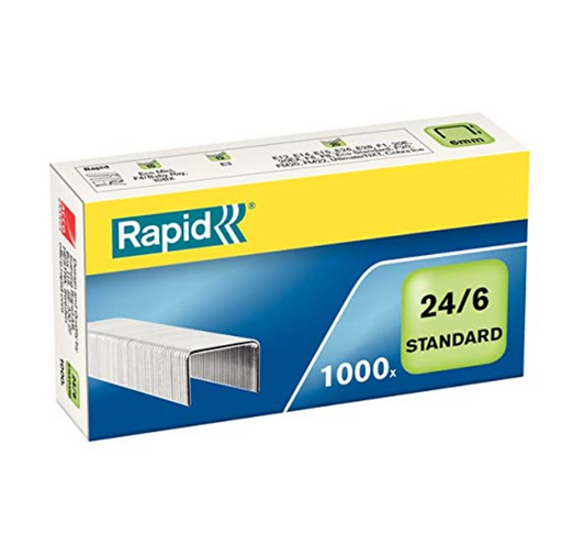 Scatola da 1000 punti cucitrice alti spessori 24/6 Rapid