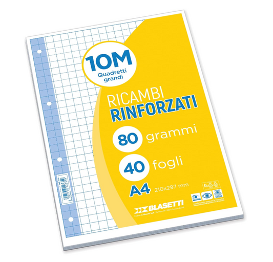Ricambi rinforzati 10mm per raccoglitore ad anelli da 40 fogli