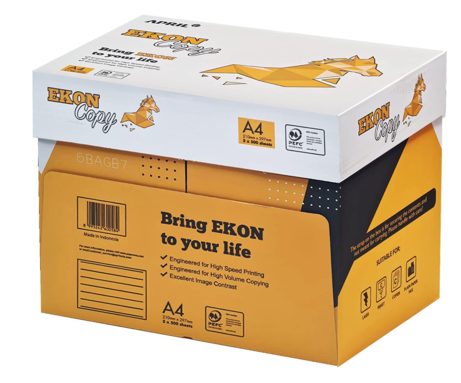 Risma 500 fogli carta bianca per fotocopie formato A4 - EKON