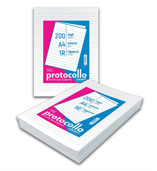 Risme Foglio Protocollo - Pacchetto da 200 fogli formato A4