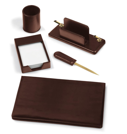 Set servizio scrittoio Colore marrone 5 accessori