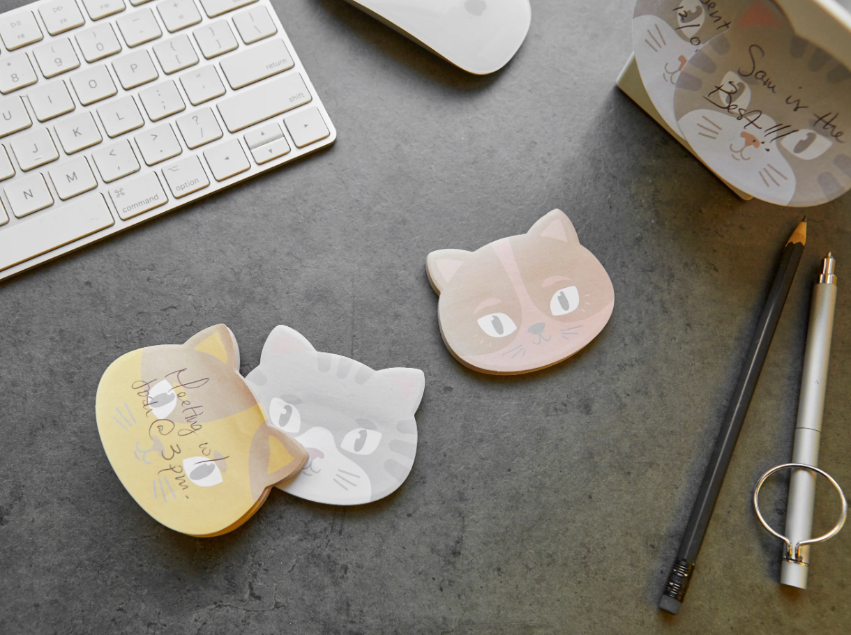 Bigliettini adesivi  Gatto Grigio Marrone