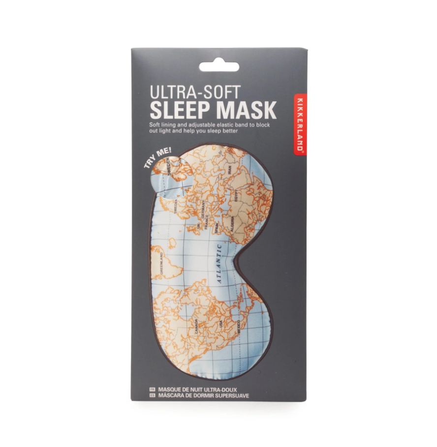 Maschera per dormire ultra morbida Mappe Blu Celeste