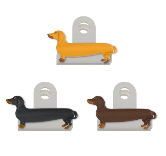 Set di 3 Clip chiudipacco Bassotto