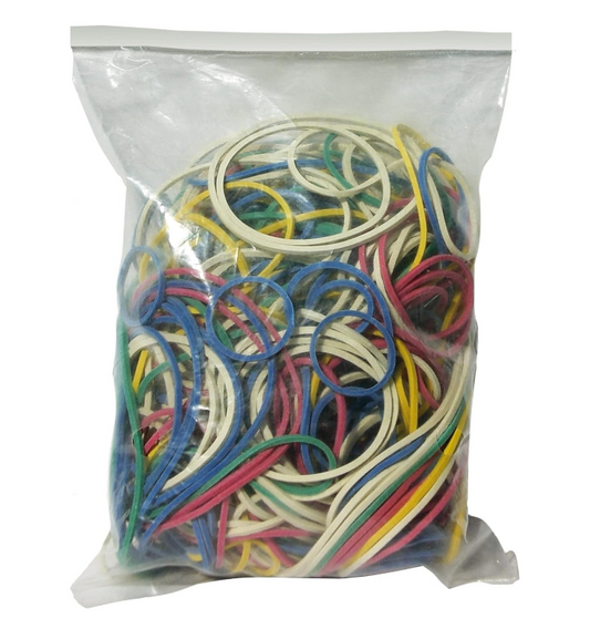 Elastici colorati in gomma assortiti in busta da 100gr