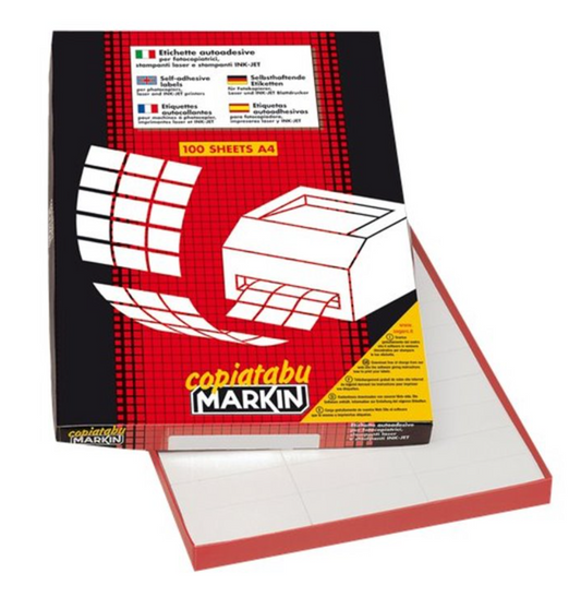 Etichette multiuso bianche Markin C501 - 105 x 36mm - 100 fogli A4 etichette