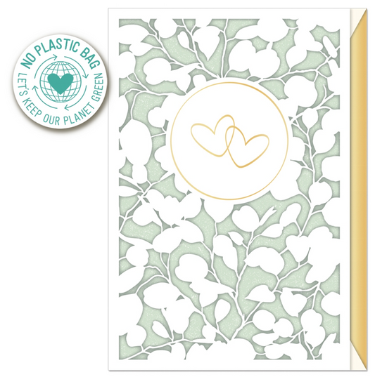 Biglietto doppio + busta augurale Matrimonio Anelli