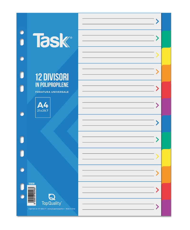Divisori a Foratura Universale A4 12 Tasti – 6 Colori