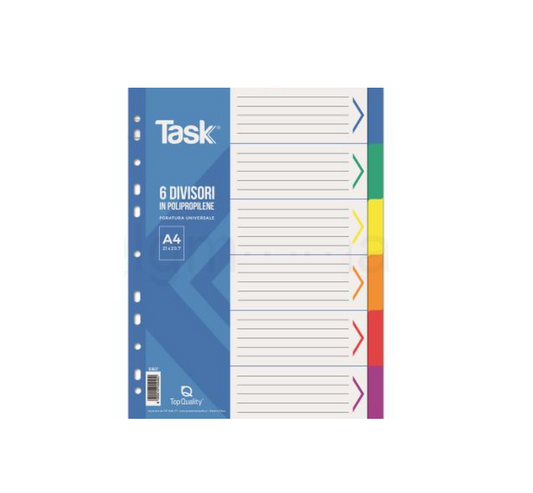 Divisori 6 Tasti colorati in PPL A4