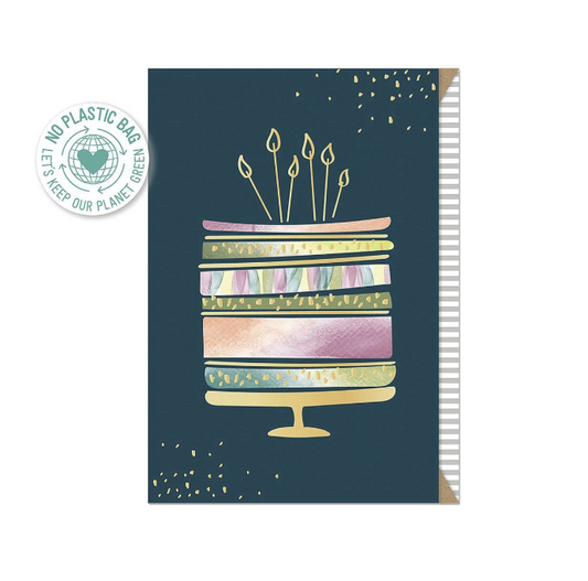 Biglietto doppio + busta augurale Compleanno Torta