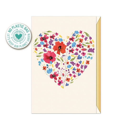 Biglietto doppio + busta augurale Cuore