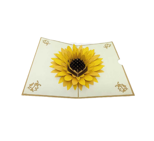 Biglietto Augurale Origami Girasole