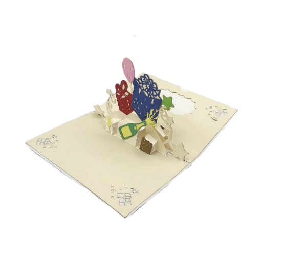 Biglietto Augurale Origami Spumante Auguri